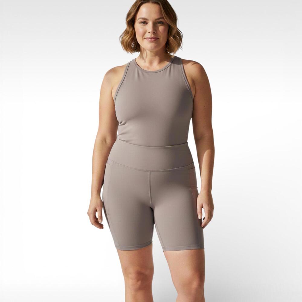 Rhone Revive 6" Biker Shorts - Taupe Mist - Size XL - Soft, Anti-oder - NWT